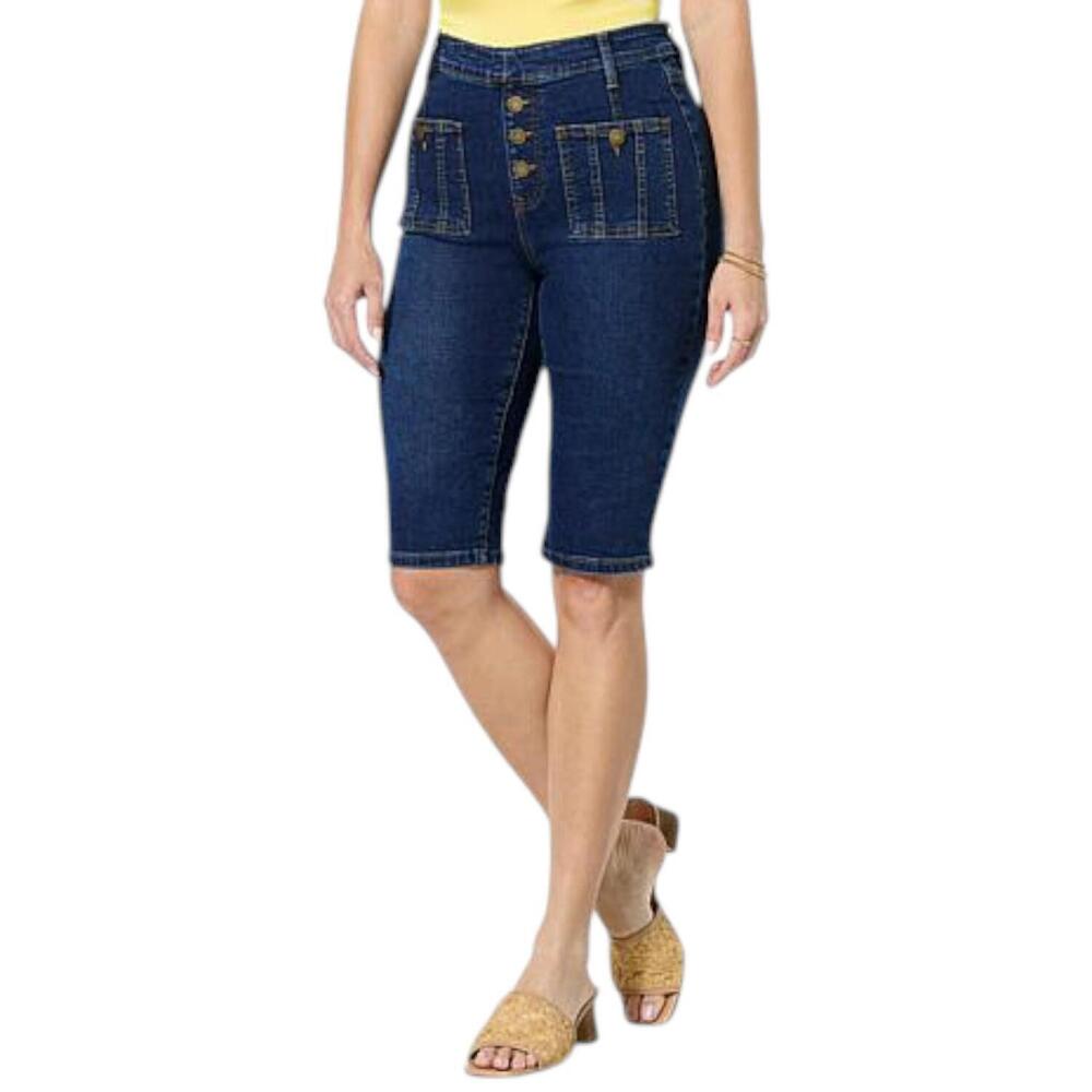 DG2 by Diane Gilman Women's Stretch Pull-On Bermuda Short Indigo - Regular